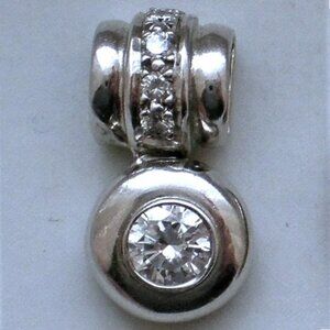 Vintage Italy Designer 14K White Gold 0.50CT Diamond Cluster Pendant Charm P